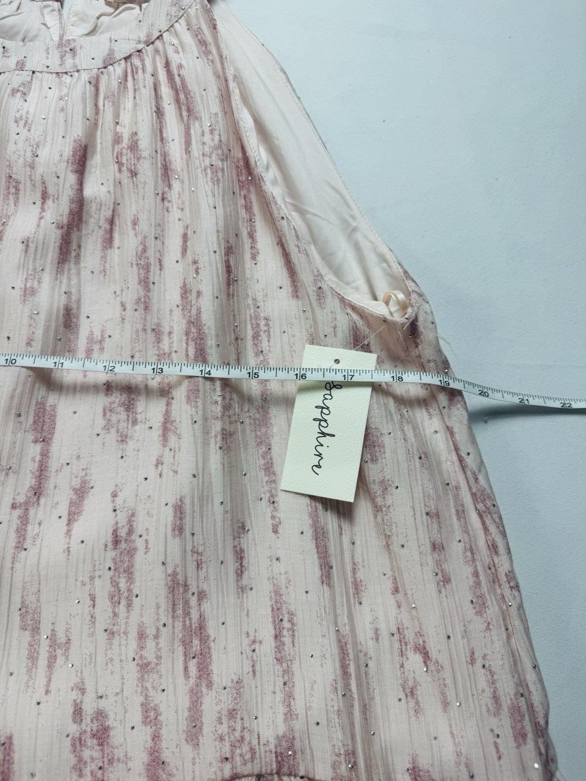 Sapphire Women’s Pink Rhinestones Long Maxi Dress Sz M. (B.151)