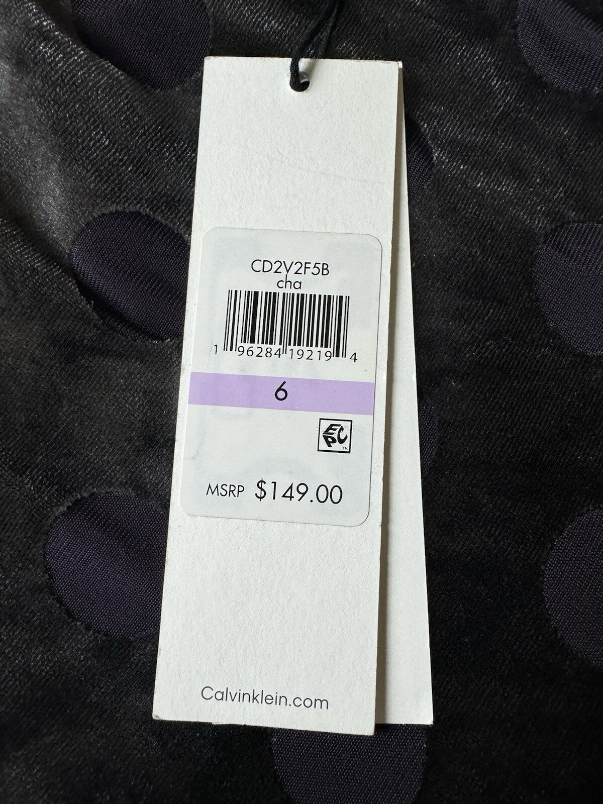 $149 Calvin Klein Women's Gray Polka Dots Dress Sz 6. (B.103)