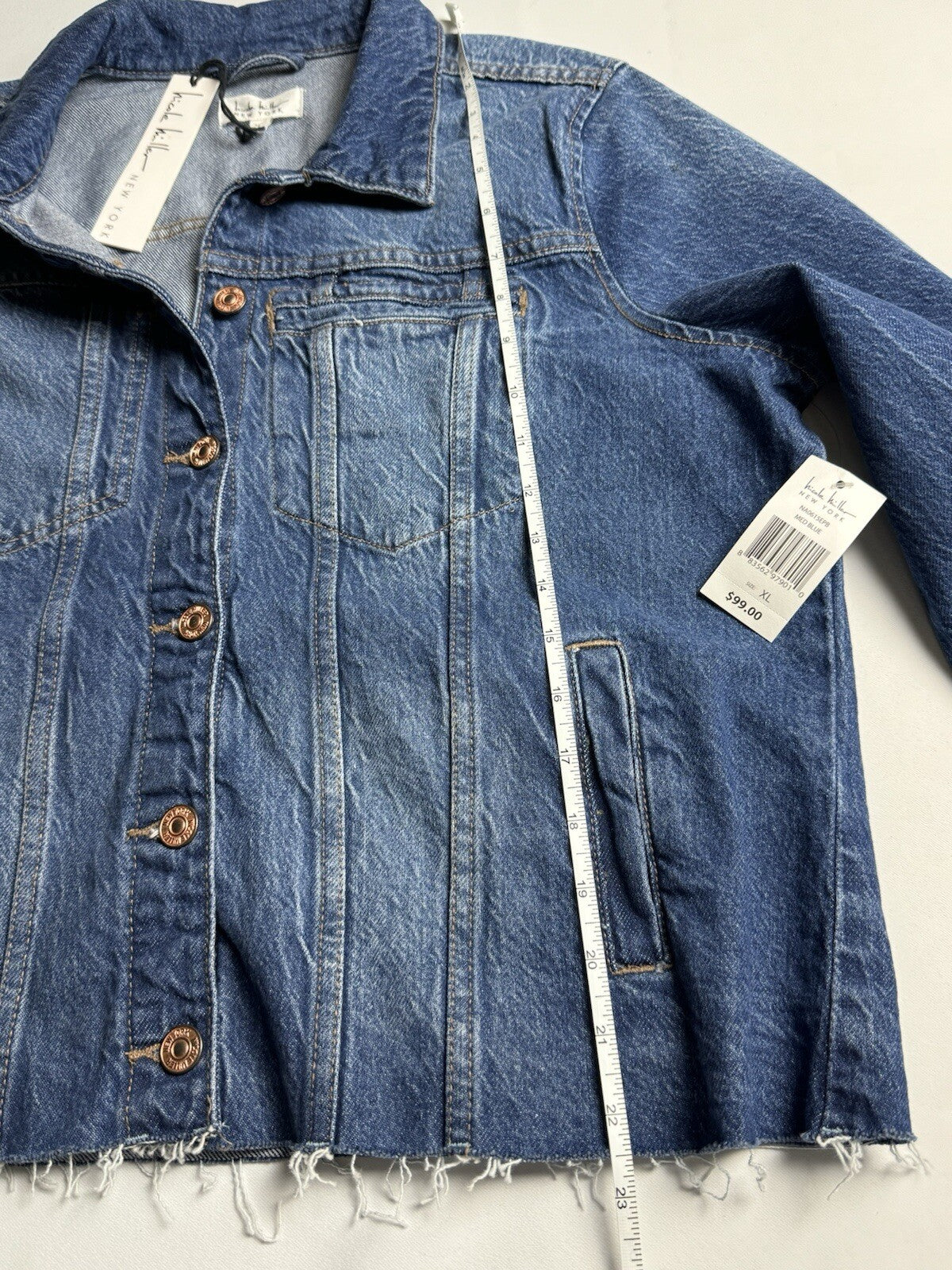 $99 Nicole Miller Women's Blue Jean Jacket Sz XL (B.90)