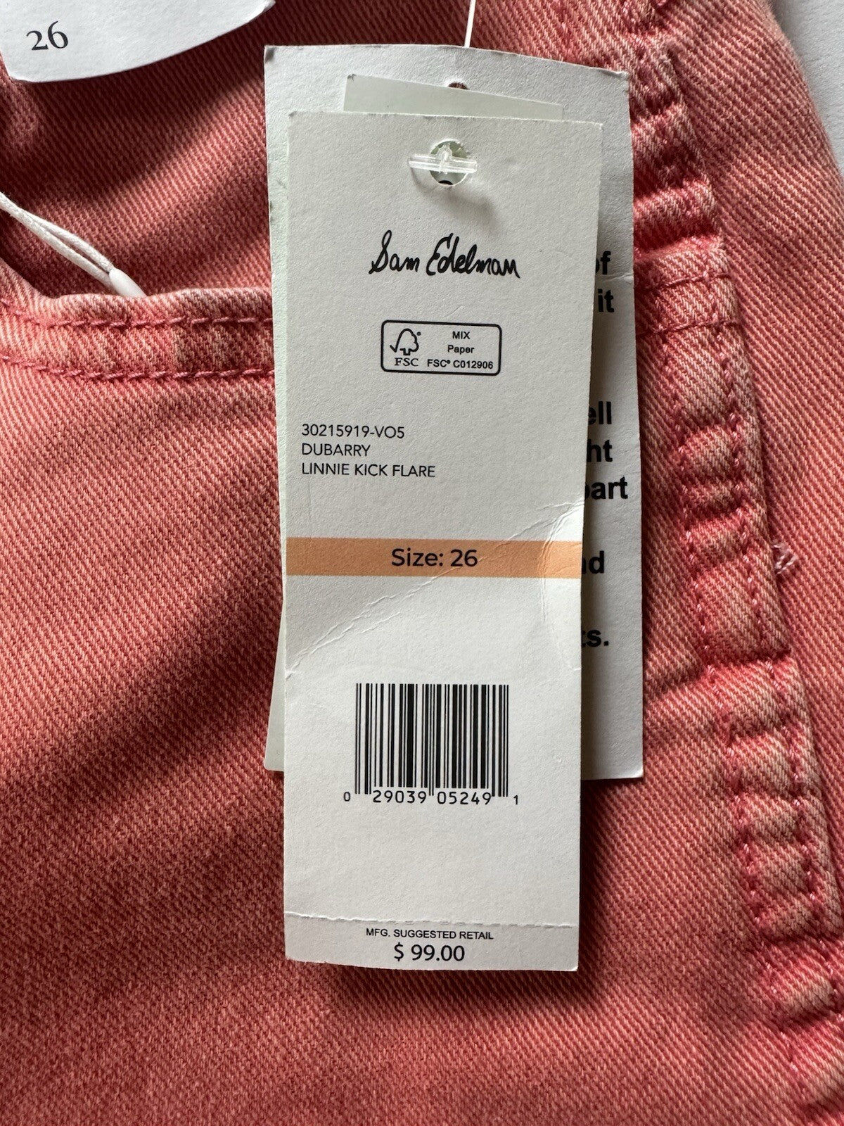 $99 SAM EDELMAN YARO High Rise Women’s Jeans Sz 26. (B.124)