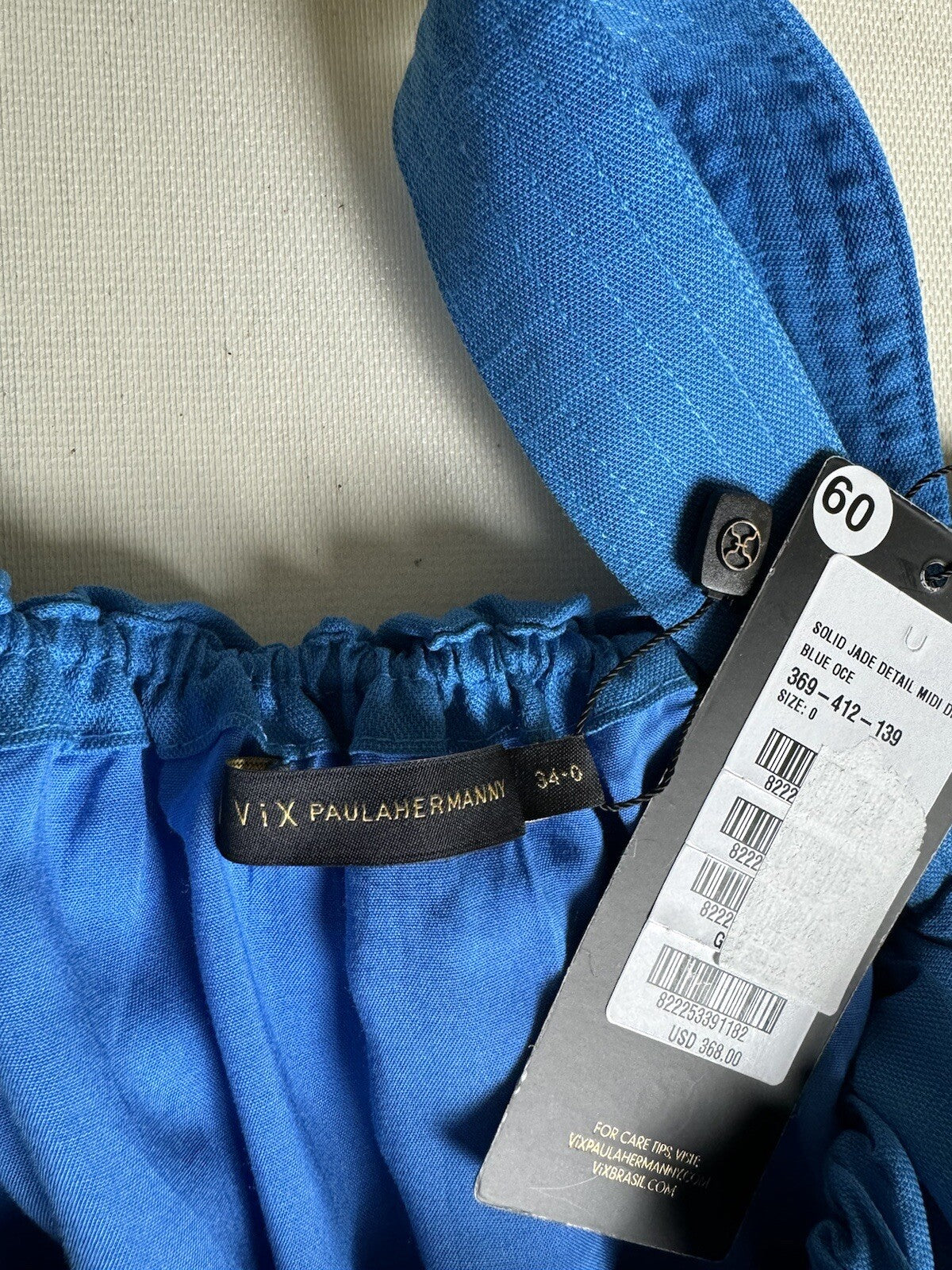 Vix Paula Hermanny Blue Long Dress Sz 0 (B.01)