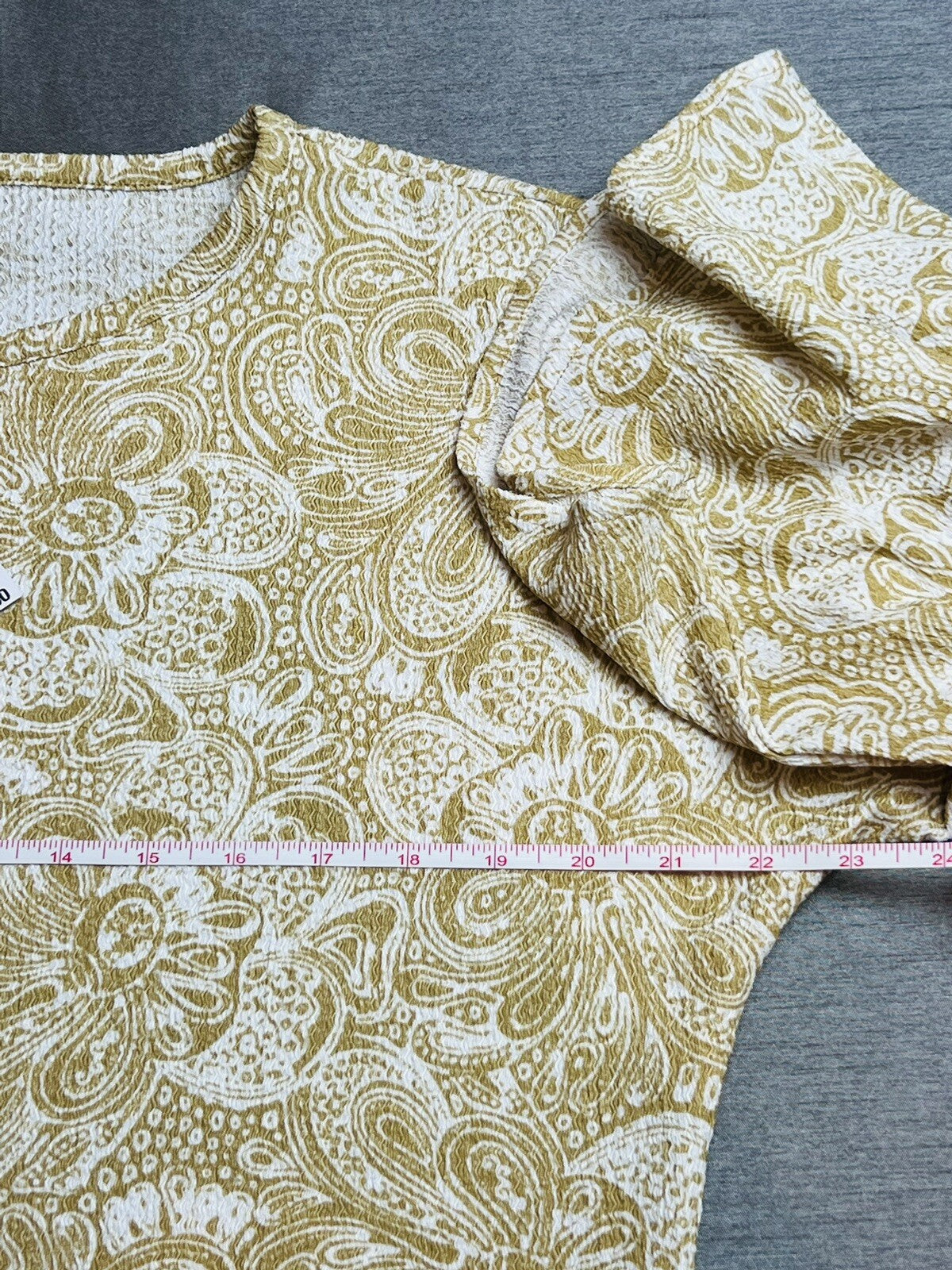 $88 Michael Kors Women’s Blouse Paisley Batik Side Tie Top Sz M Tan White