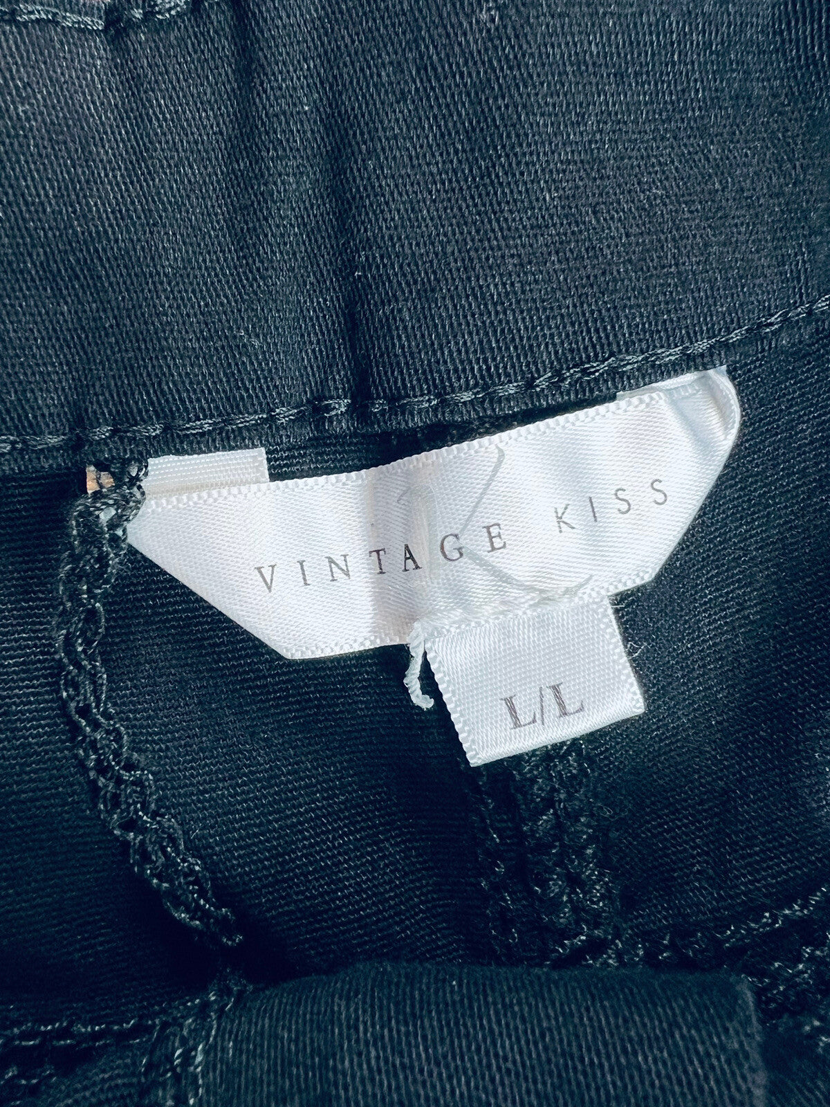 Vintage Kiss Women's Black Denim Jeans Size L Butterfly Print