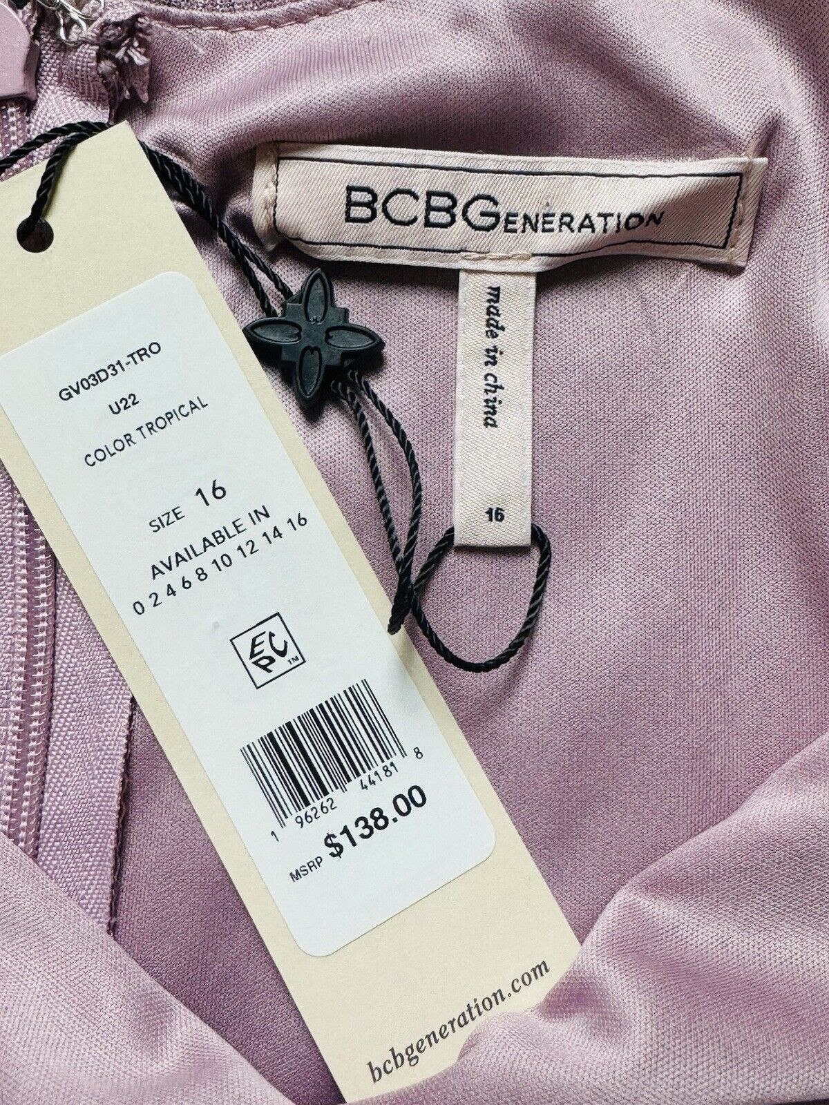 $138 BCBGeneration Women’s Pink Dress Size 16. (B.80)