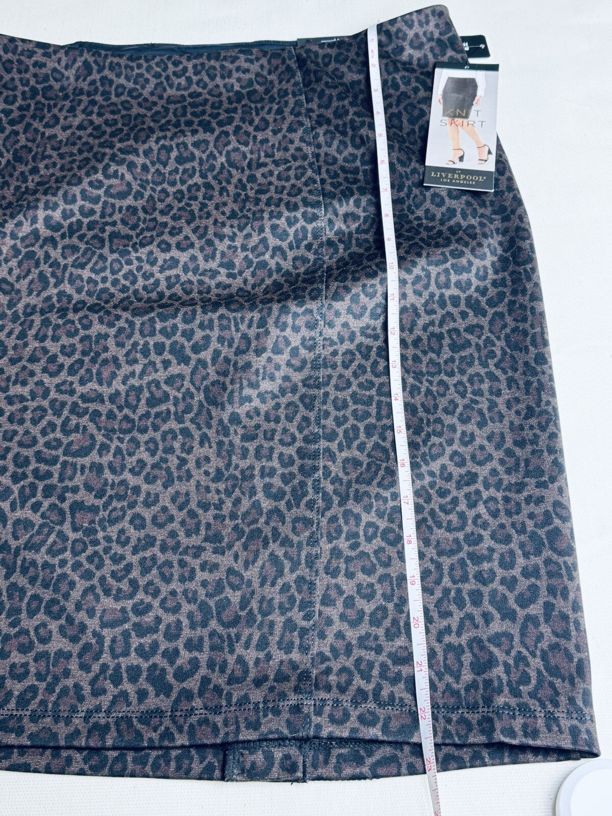 Liverpool Reese Gray Black Cheetah High Rise Pencil Skirt Size 14w Plus. (66)