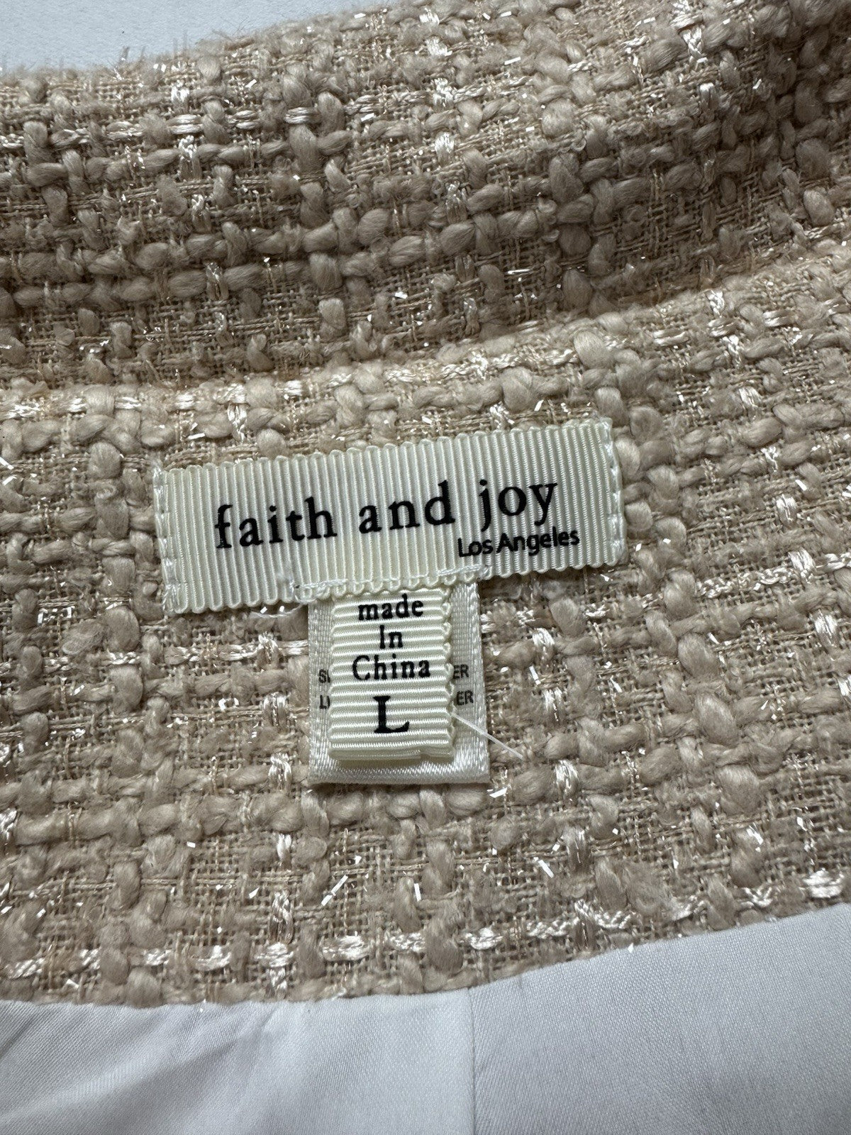Faith and Joy Women’s Beige Vest Sz L. (B.150)