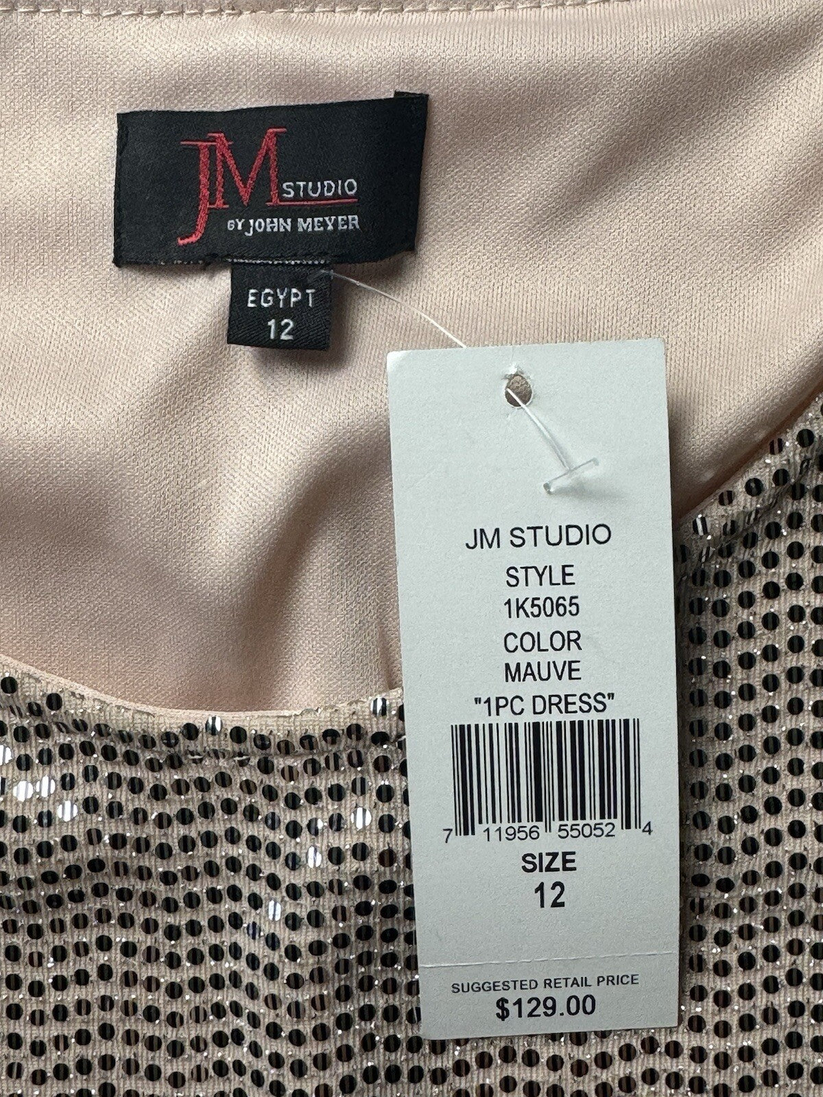 $129 JM Studio Women’s Gold Sequined Dress Sz 12. (B.60)