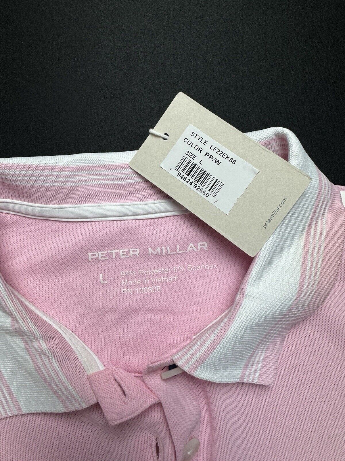 Peter Millar Women’s Golf Polo Shirt Pink Sz L. (B.80)