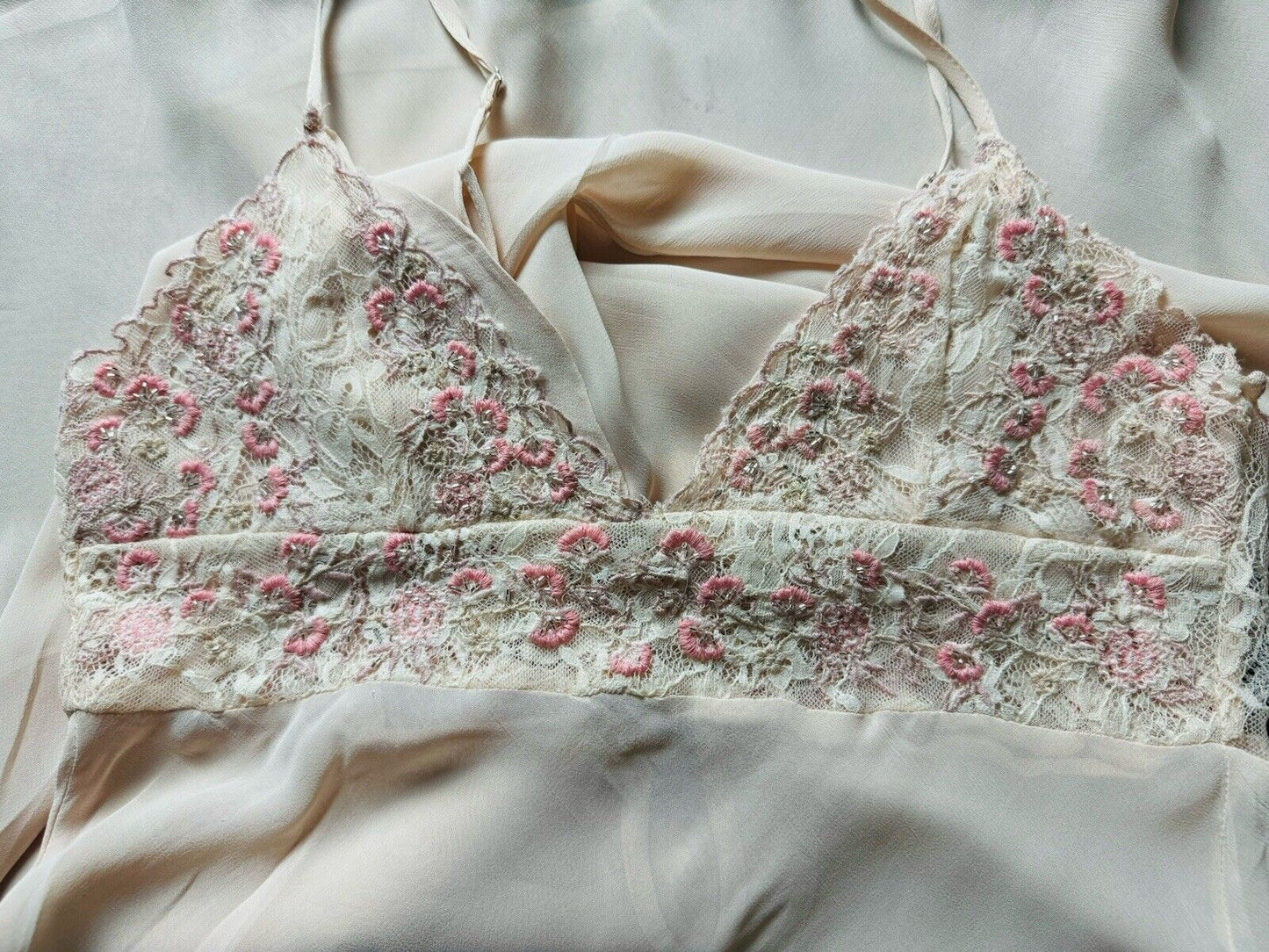$88 NWT|Free People Intimately Woman’s Long Lace Beaded Dress Sz M. (B.79)