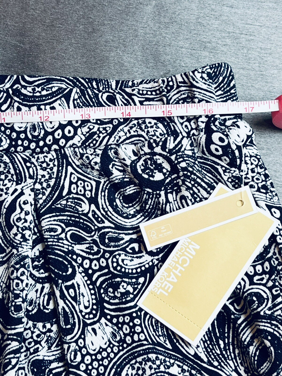 $98 Michael Kors Women’s Paisley Wide Leg Trousers Navy White Sz L (B.01)