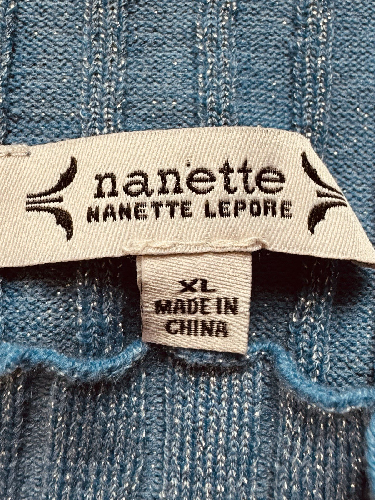 $138 NANETTE LEPORE Knit Blue Dress Sz XL (B.97)