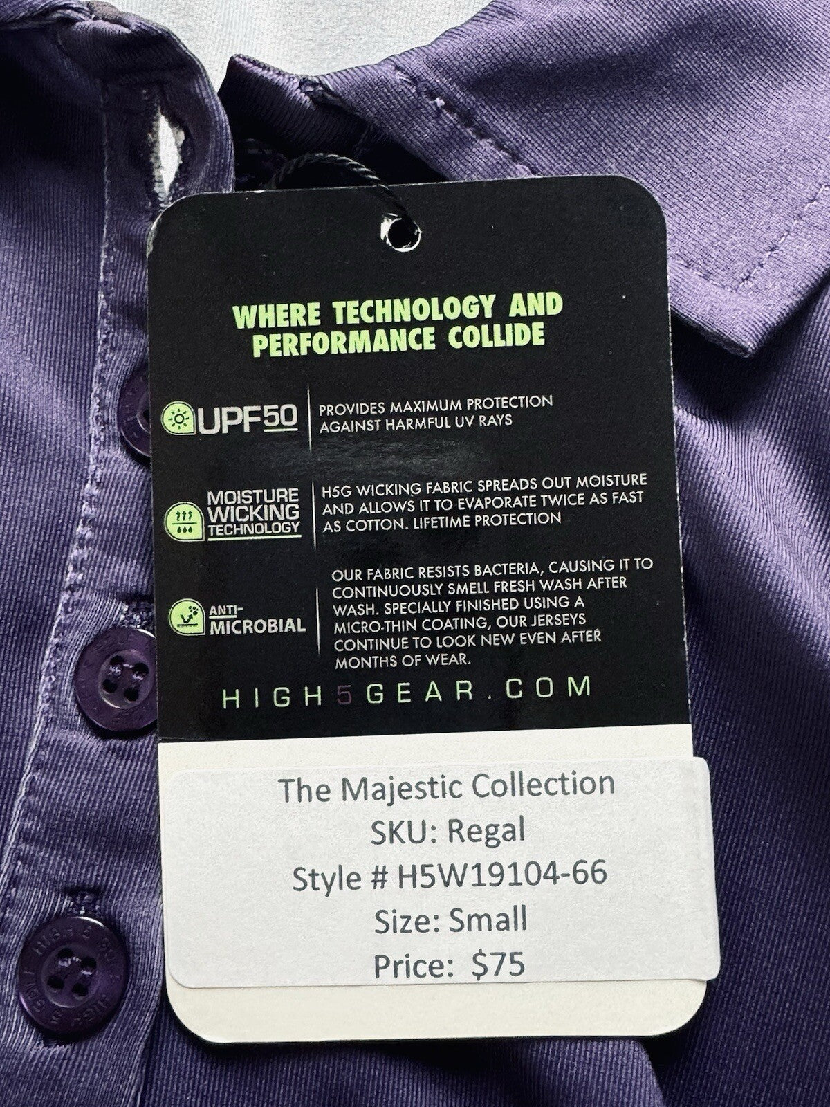 H5G High 5 Golf Women’s Purple Polo Shirt Sz S. (B.05)