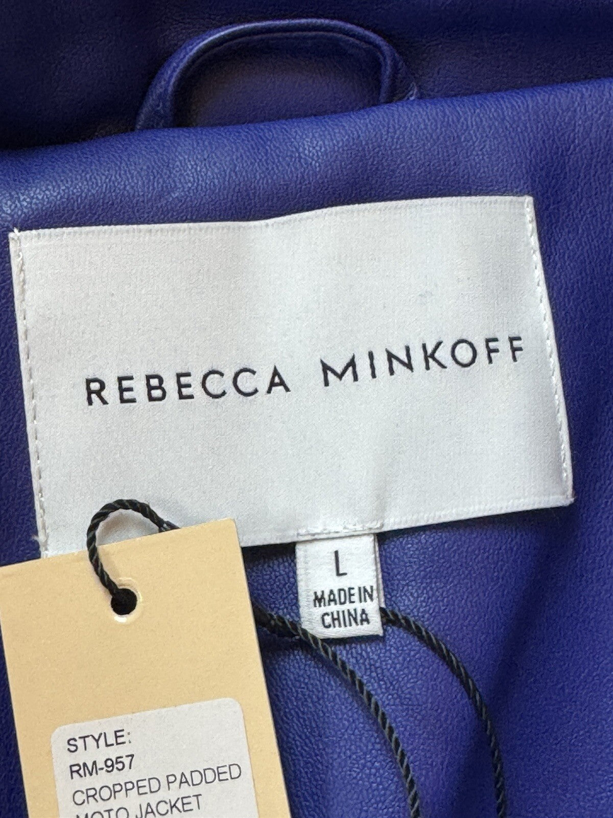 $278 Rebecca Minkoff Women's Cropped Padded Jacket Sz L. (B.123)