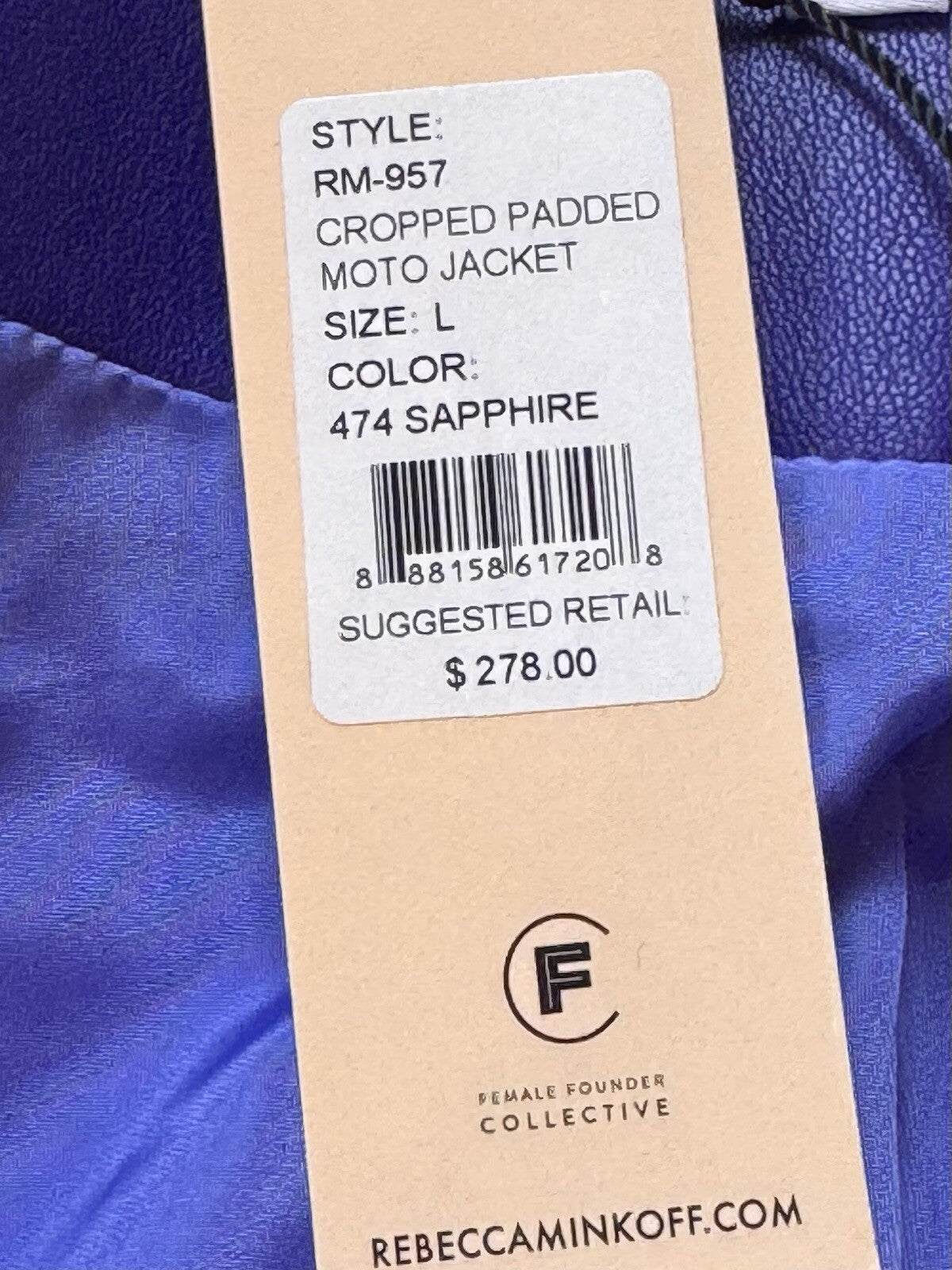 $278 Rebecca Minkoff Women's Cropped Padded Jacket Sz L. (B.123)