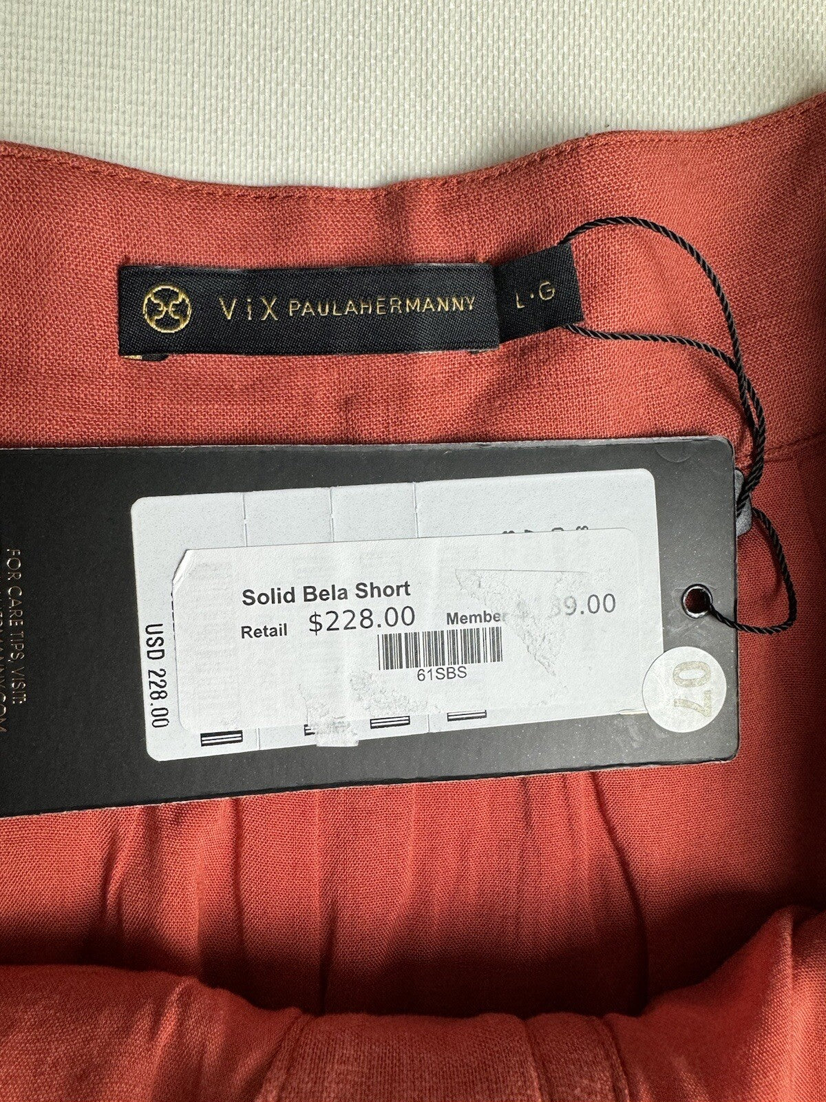 VIX paula hermanny Solid Bela Orange Short Sz L. (67)