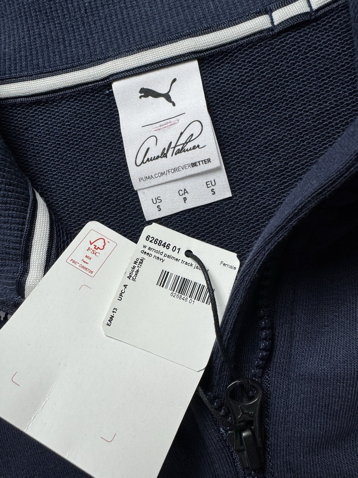 Puma Women's Golf Full Zip Jacket Navy Size S. (B.125/6)