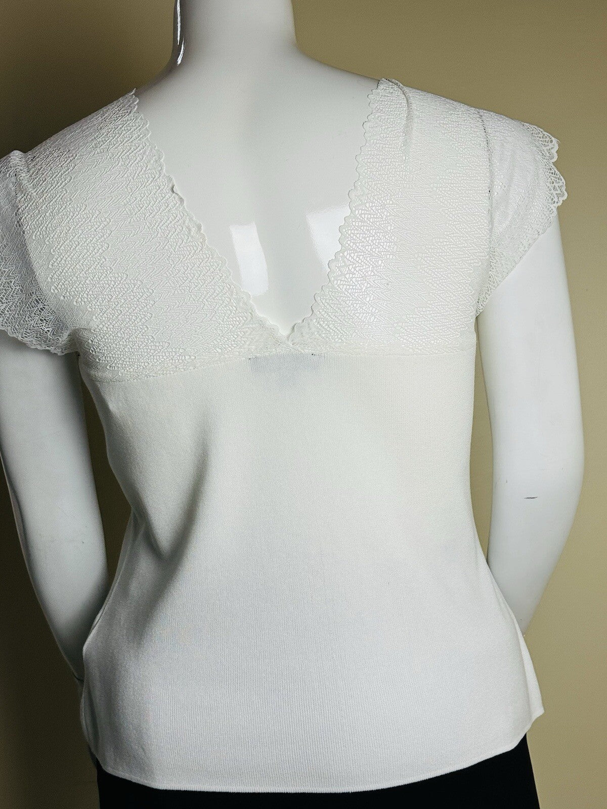 $78 Nicole Miller Women’s Cream Blouse Top Sz XL (B.104)
