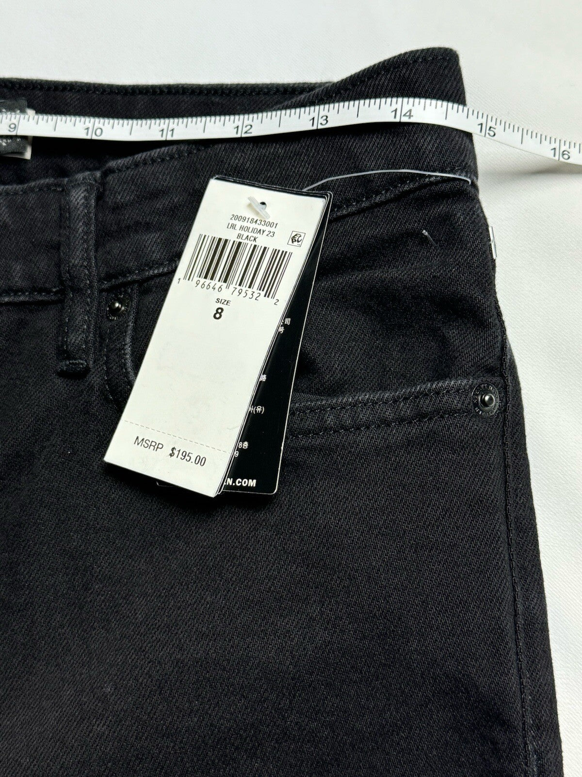 $195 Ralph Lauren Women’s Black Jeans Pants Sz 8. B.89/1