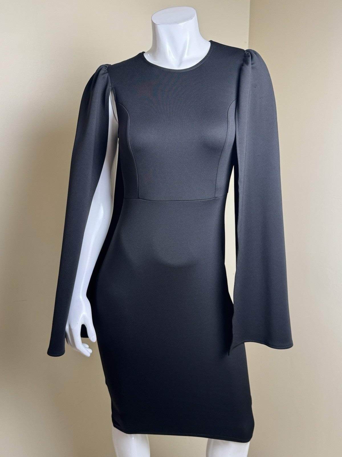 Women's Black Flared Sleeves Dress Sz S. (B.168)