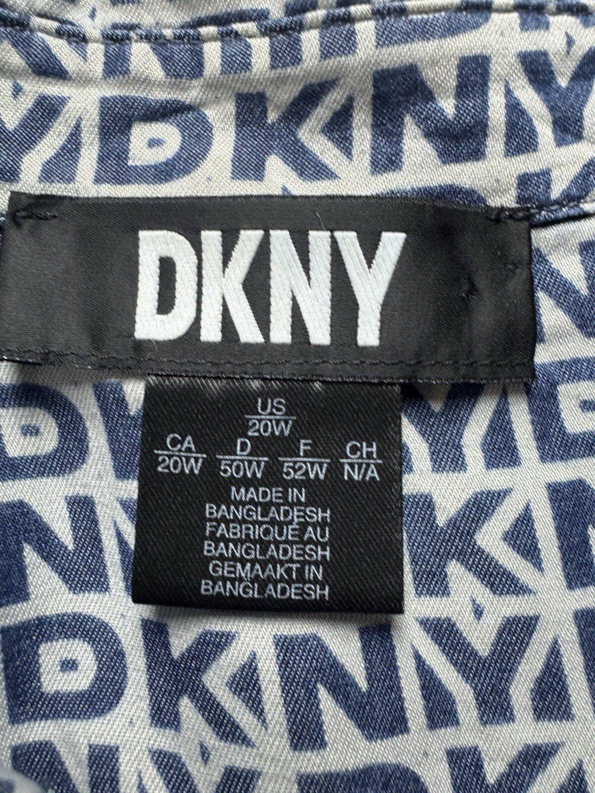 $129 DKNY Women’s Denim Print Dress Sz 20W. (B.134)