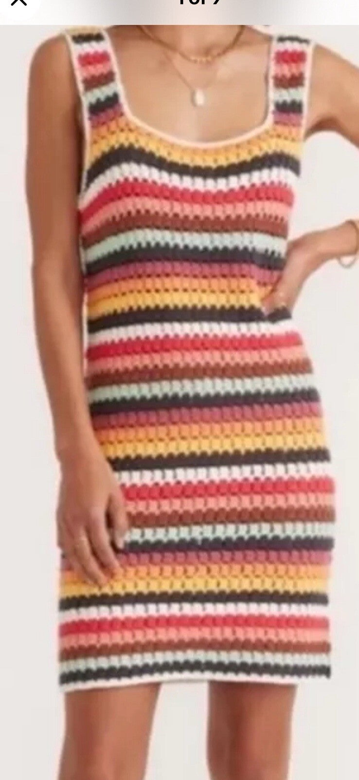 $218 Marine Layer Fiona Multi Colored Crochet Dress Sz S. (B.86)