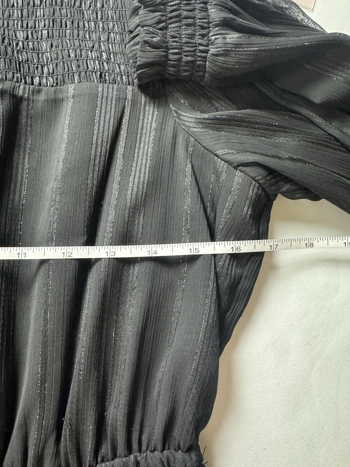 $168 NANETTE LEPORE Pleaded Black Dress Sz 10 (B.124)