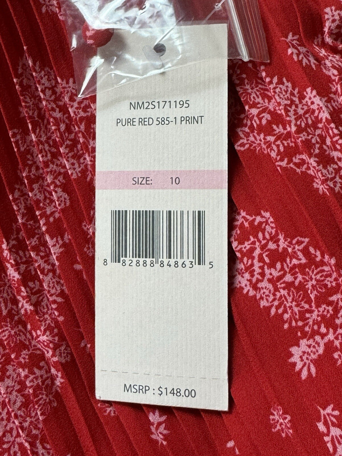 $148 NANETTE LEPORE Red Ruffled Dress Sz 10 (B.94)