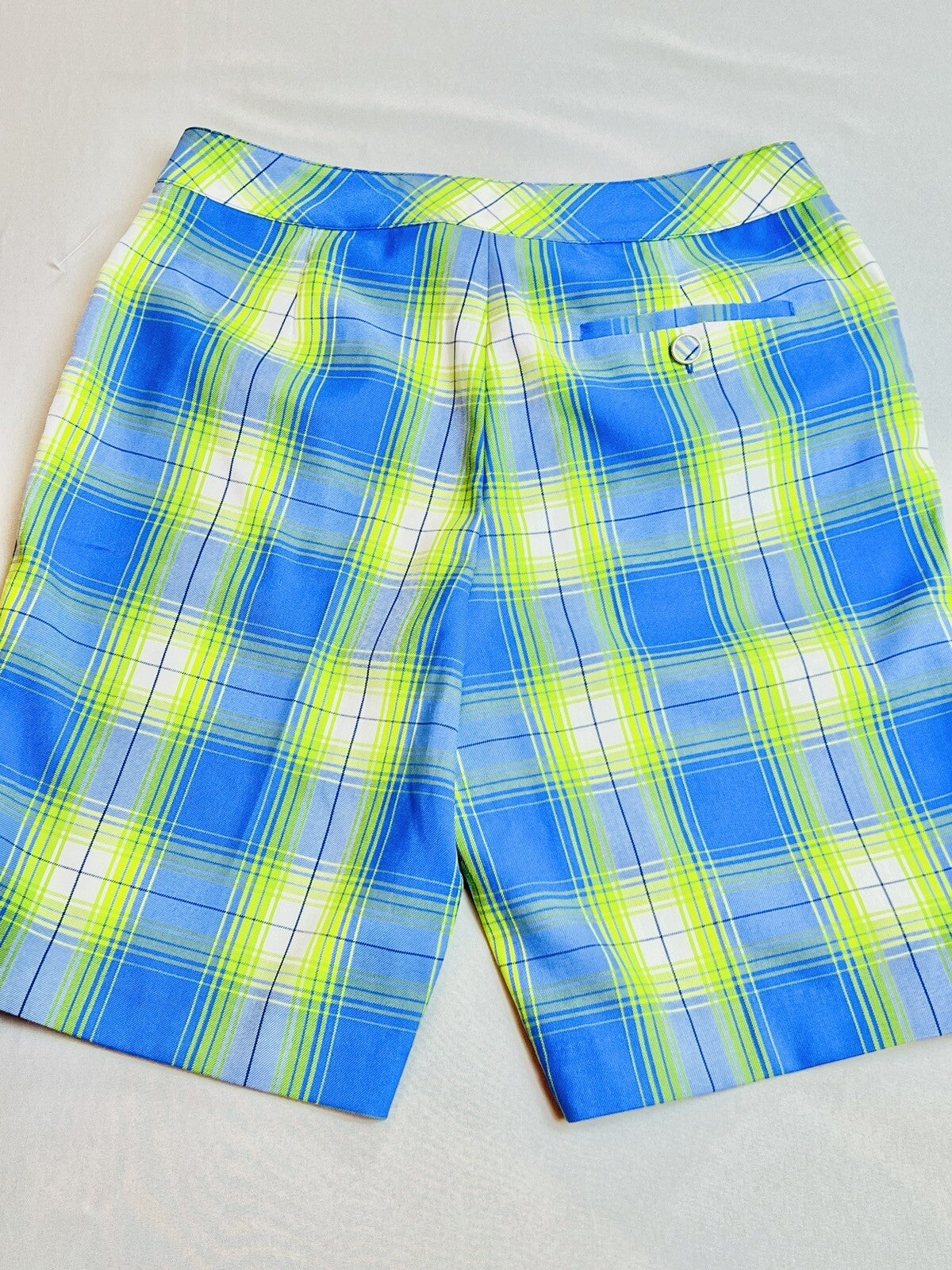 EP Pro Women’s Aqua Blue/Green Plaid Golf Shorts Size 4