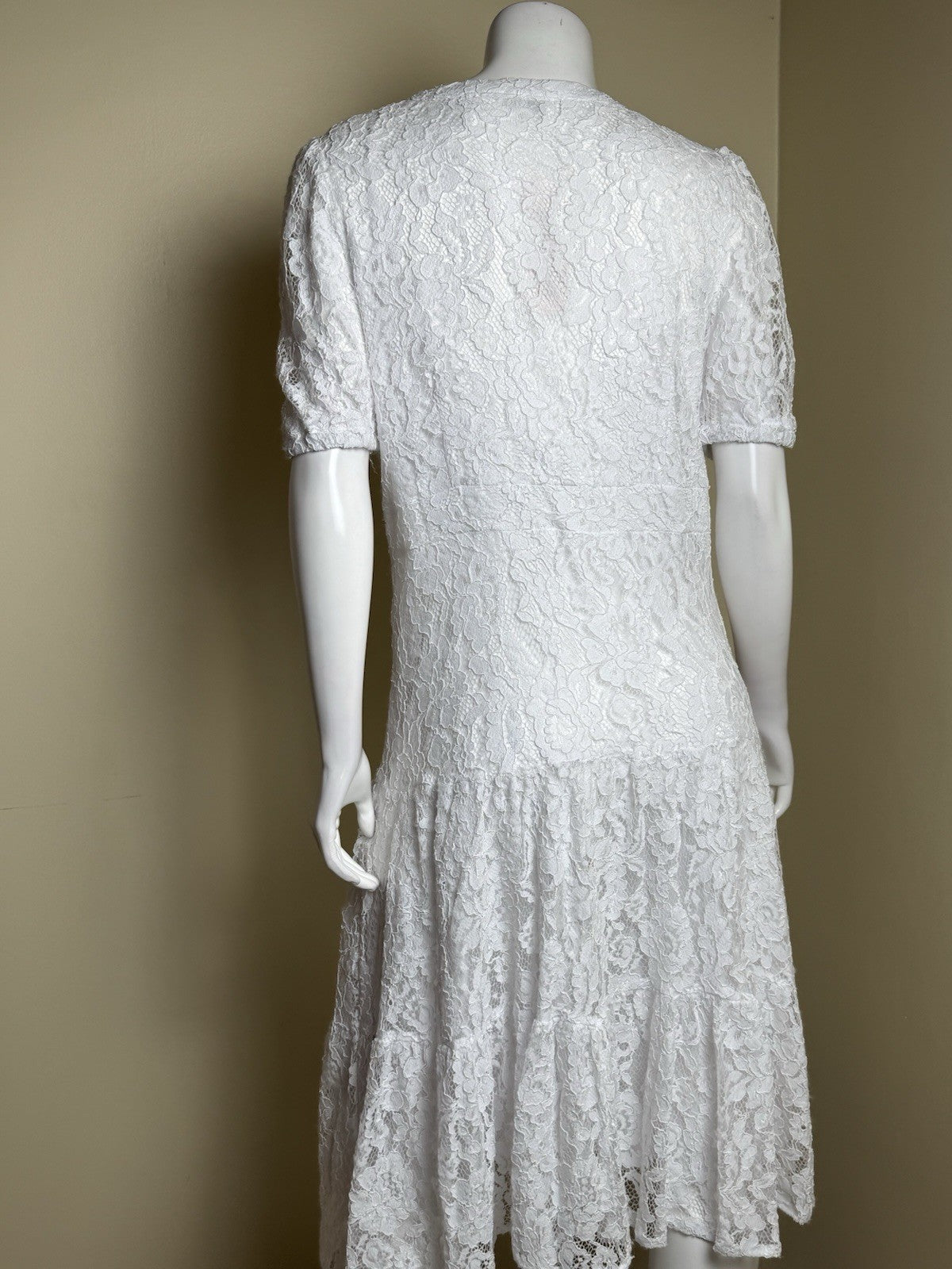 $168 NANETTE LEPORE Lace White Dress Sz 14 (B.169)