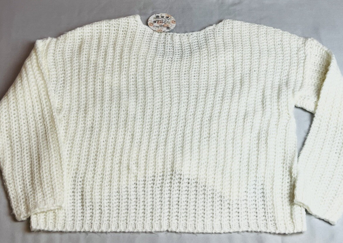 Jolie & Joy Women’s Ivory Knit Sweater Sz S