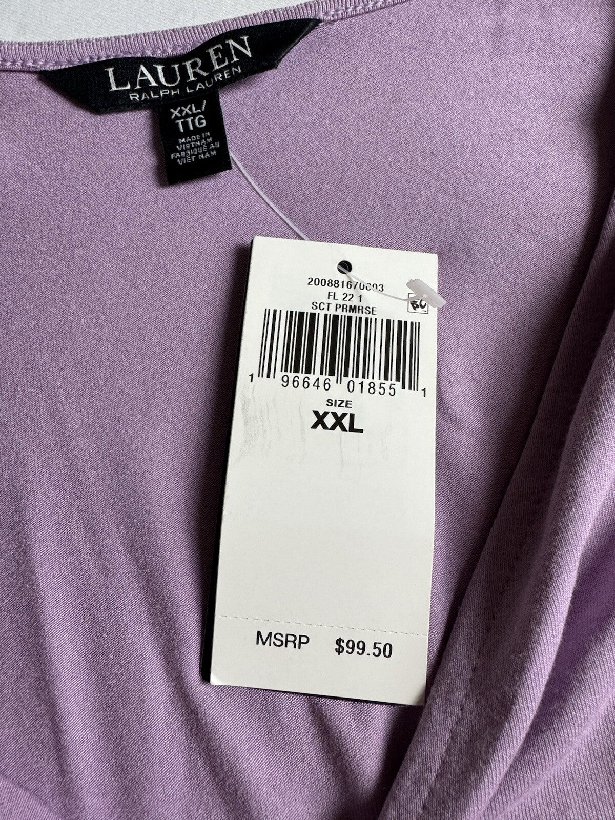 $99 Lauren Ralph Lauren Women’s Blouse Purple Sz 2XL. (B.125)