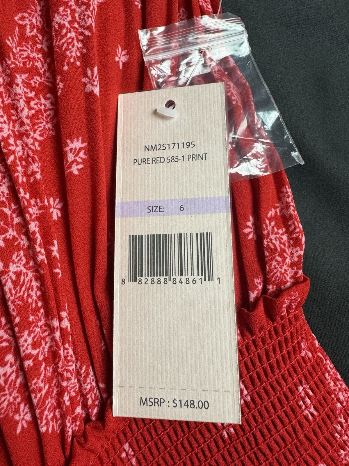 $148 NANETTE LEPORE Floral Pleaded Dress Sz 6 (B.171)