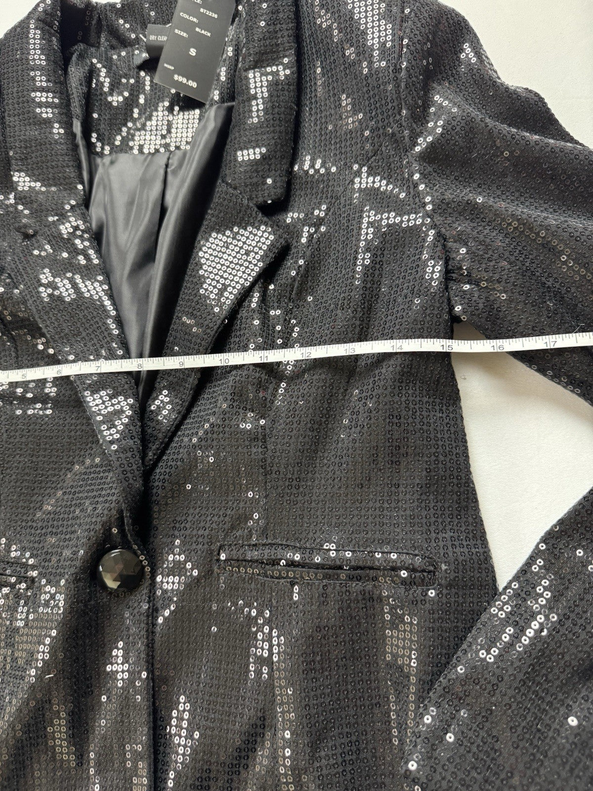 $99 Robert Louis Women’s Sequined Black Blazer Sz S. (B.150)