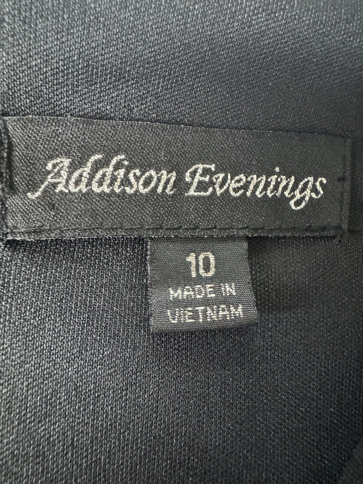 Addison Evenings Women’s Velvet Black Dress Sz 10. . (B.92)