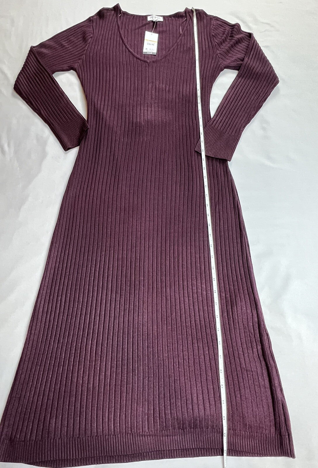 WOMEN'S SOFIA VERGARA BACK TWIST SWEATER DRESS Sz L Marron