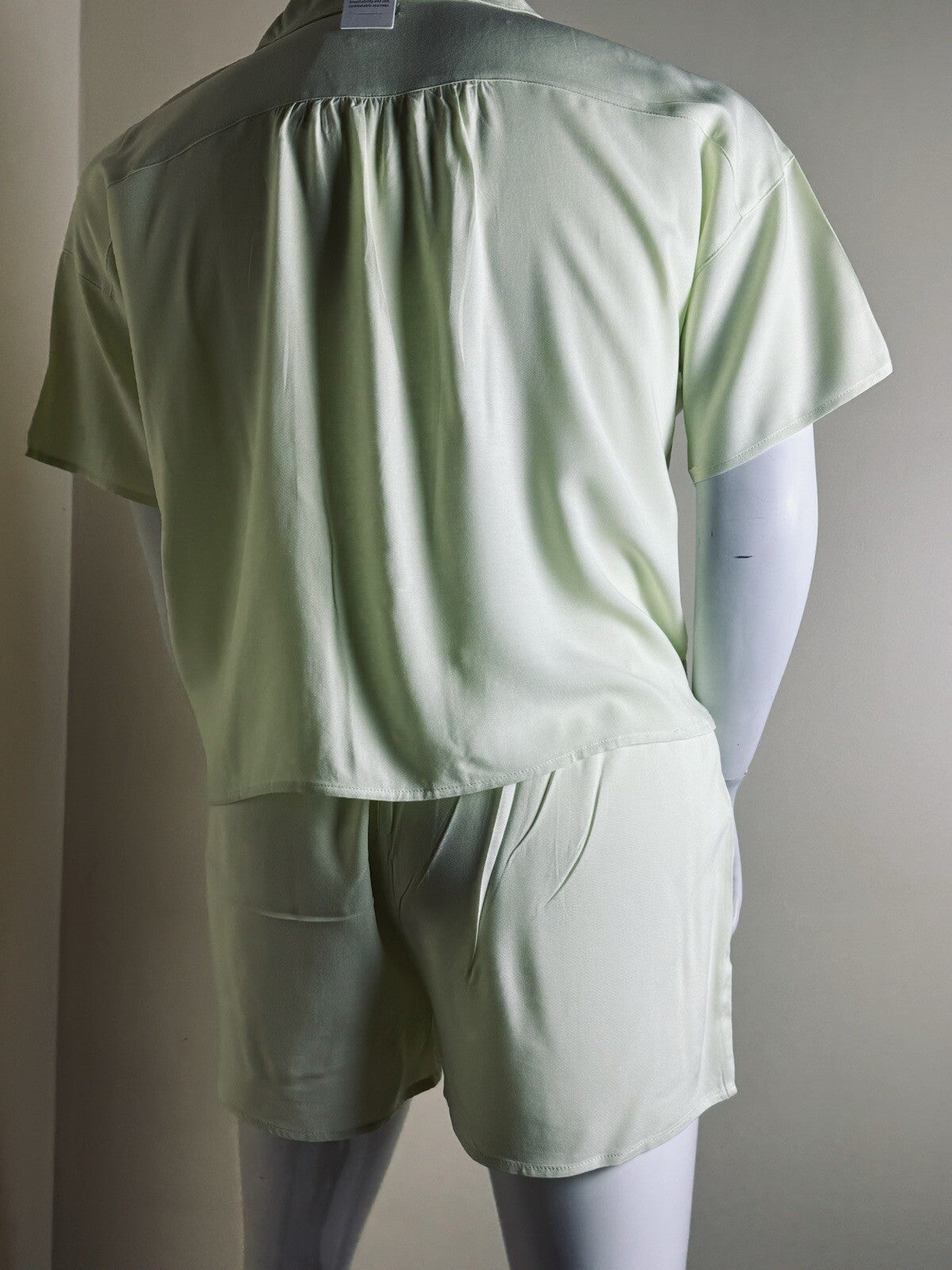 $68 SPLENDID 2-Piece Shirt Shorts Set Pajama Mint Green Sz XL. (B.81)