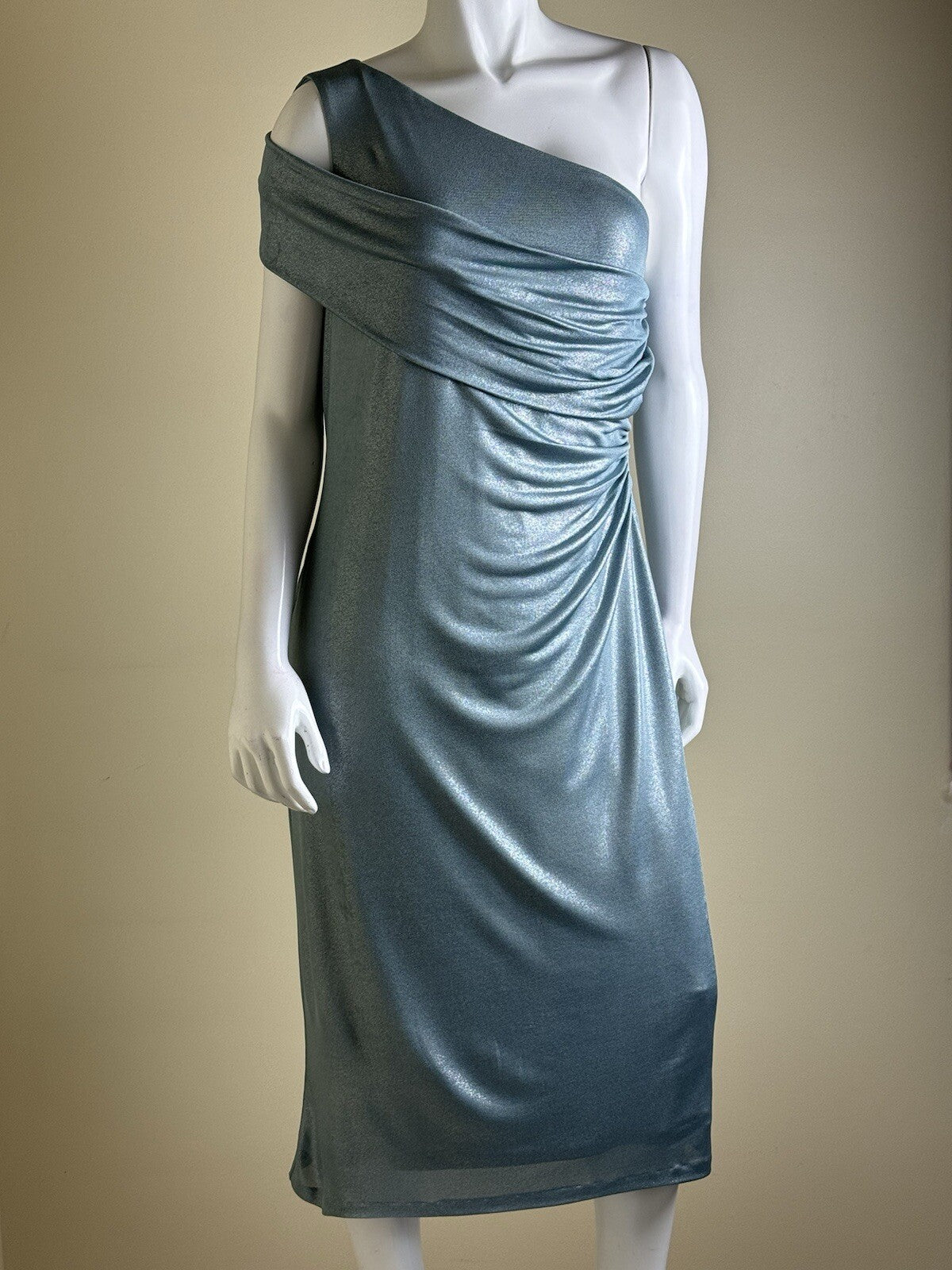 $195 Lauren Ralph Lauren Sleeveless Glitter Green Dress Size 12. (B.64)