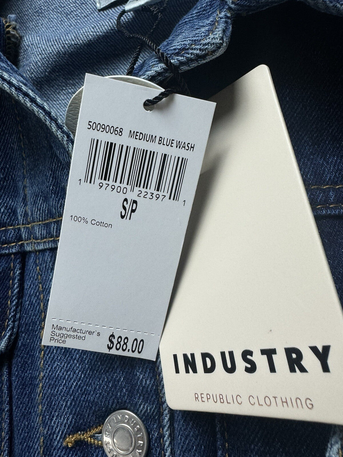 $88 Industry Republic Clothing Women’s Jeans Jacket Size S (B.113)