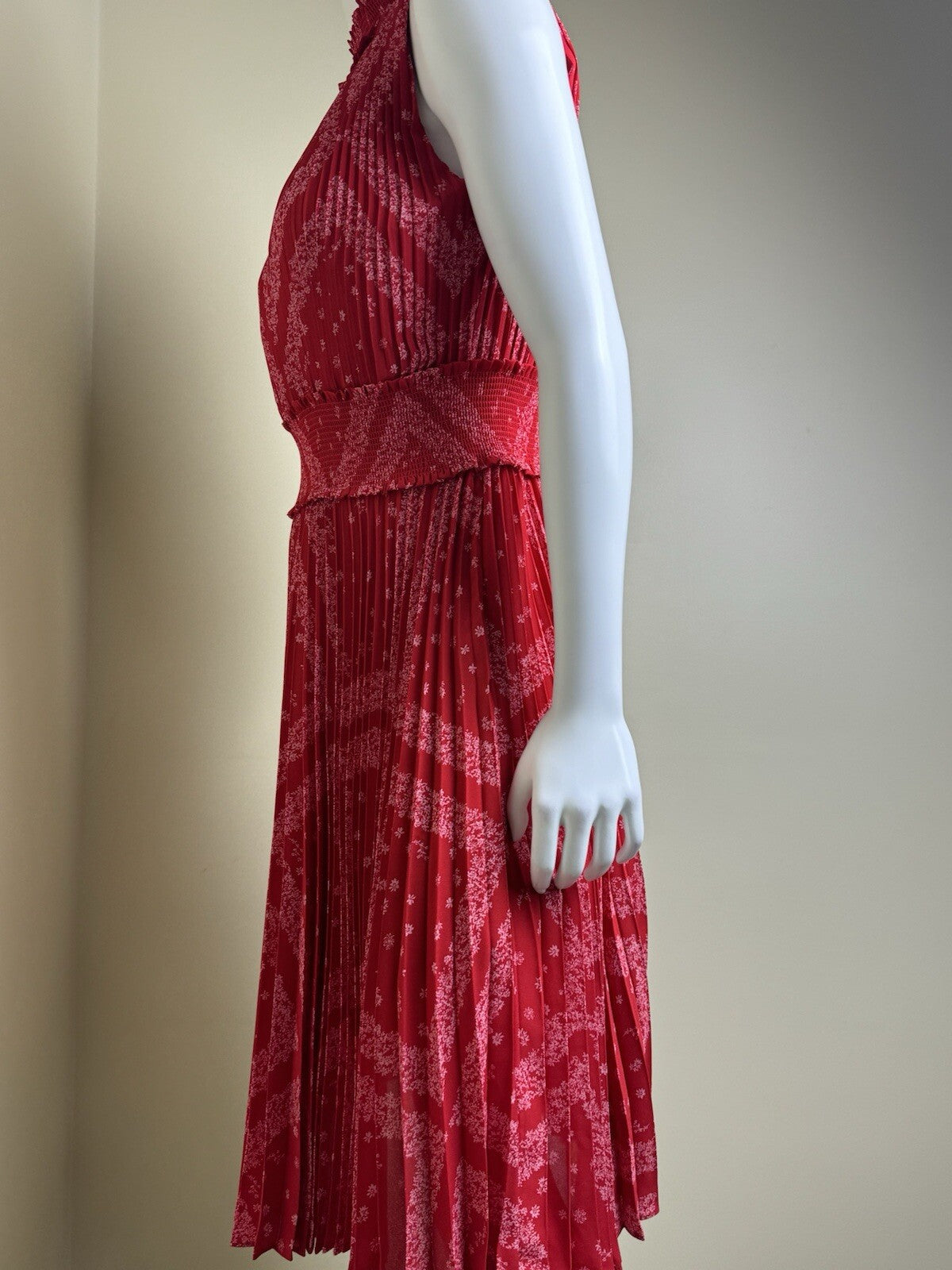 $148 NANETTE LEPORE Red Ruffled Dress Sz 10 (B.94)