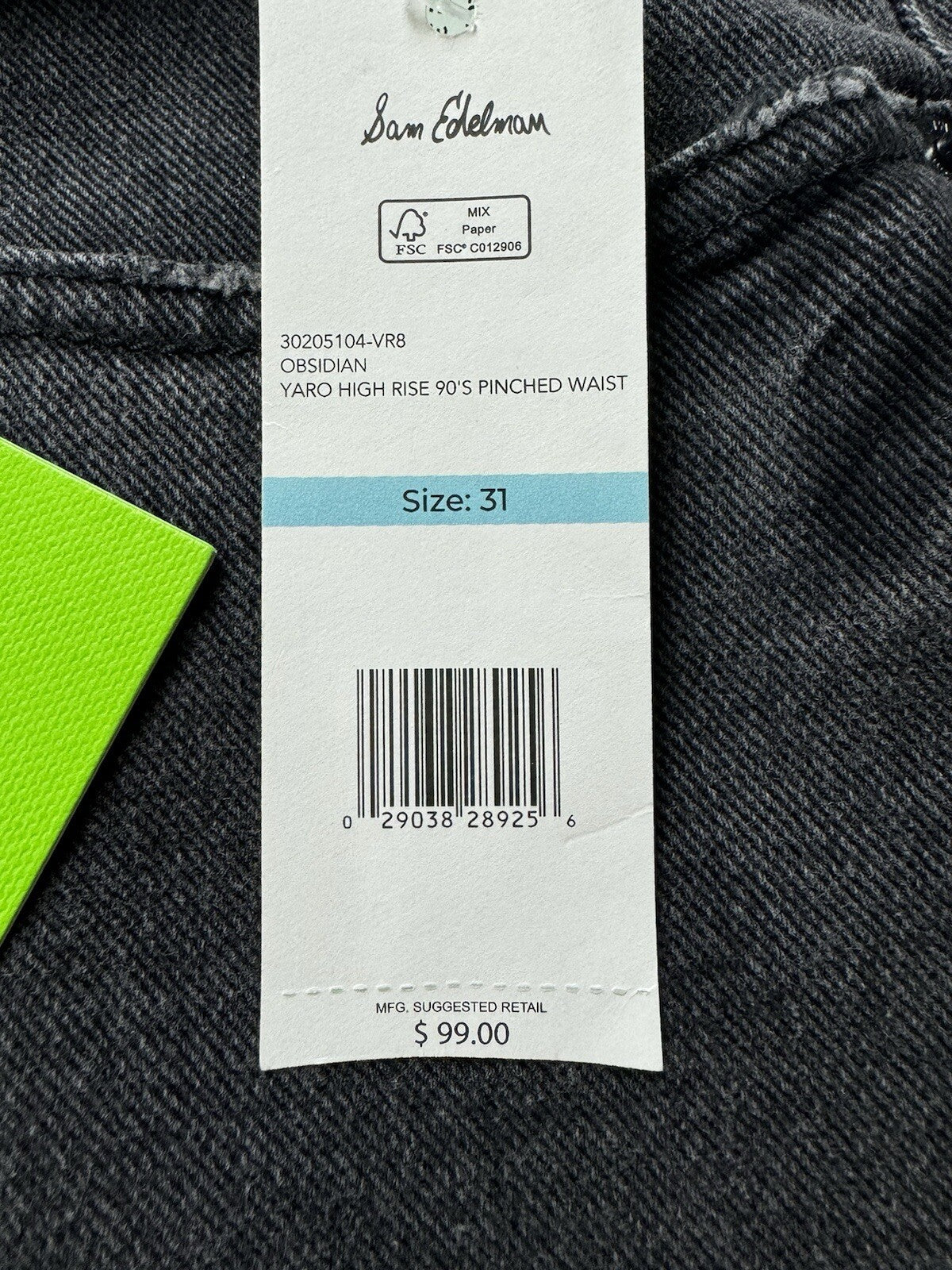 $99 SAM EDELMAN YARO High Rise Women’s Jeans Gray Sz 31. (B.94)