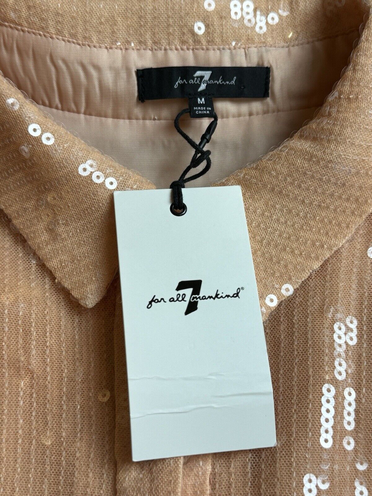 7 For All Mankind Women’s Long Sleeve Collar Shirt Sz M (B.87)