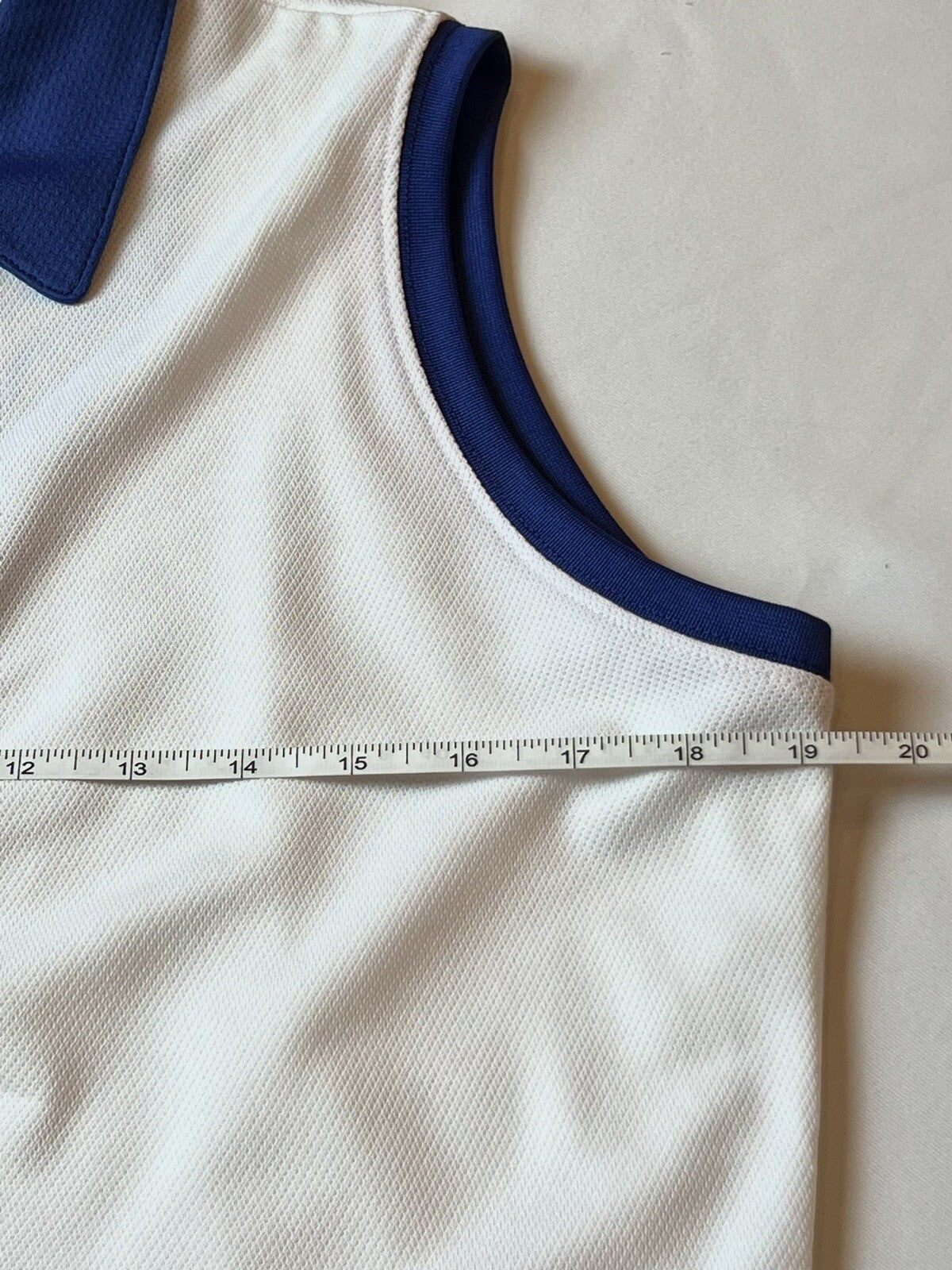 Sport Haley Women's Top Golf Shirt White/Blue Collared Sz L (B.48)