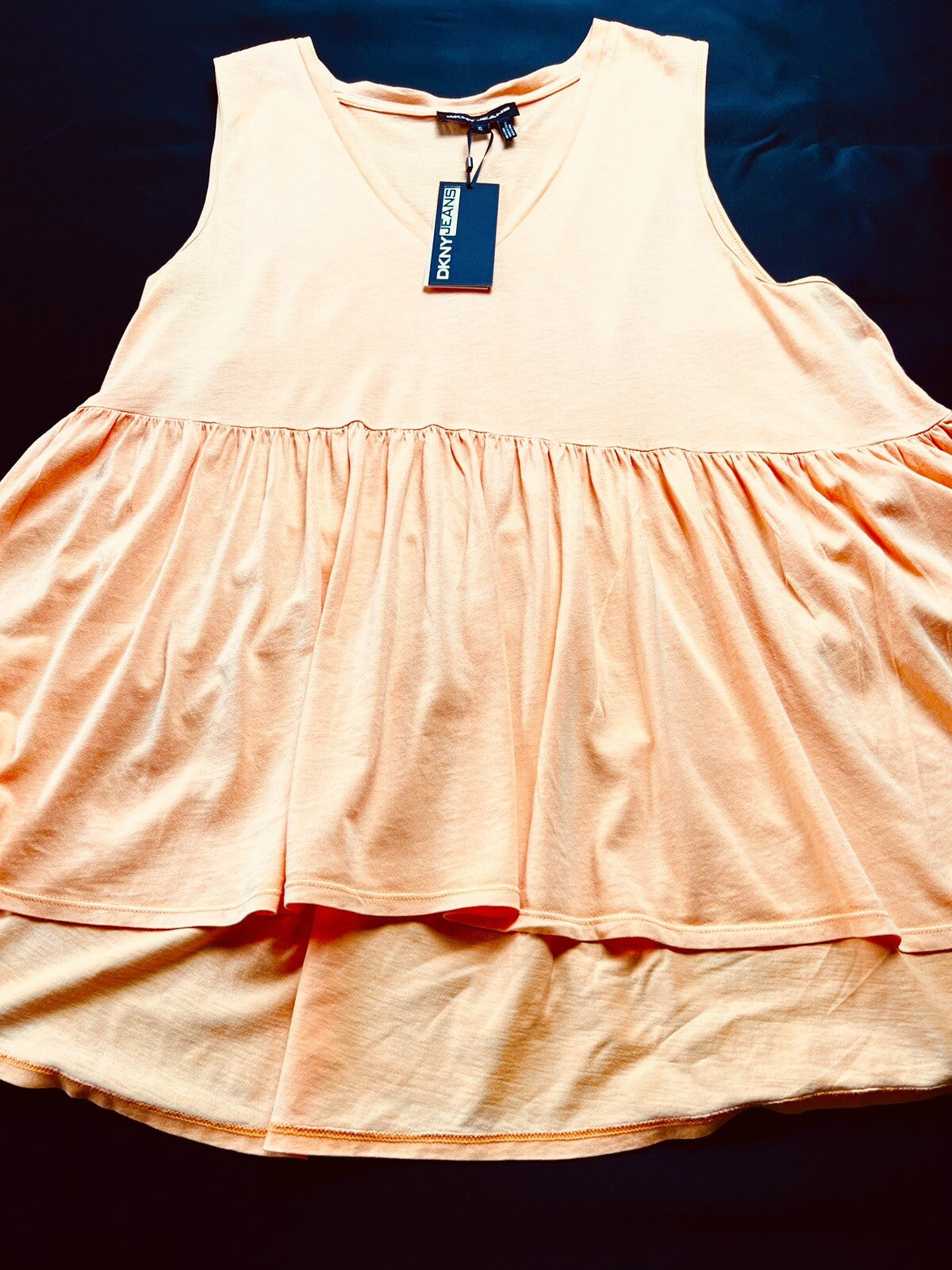 $49 DKNY Women’s Blouse Orange Sleeveless Sz XL