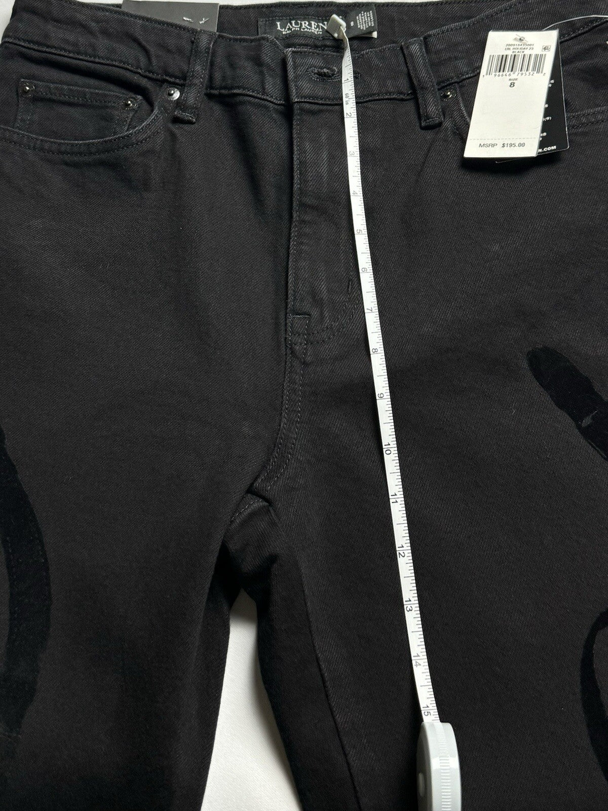 $195 Ralph Lauren Women’s Black Jeans Pants Sz 8. B.89/1
