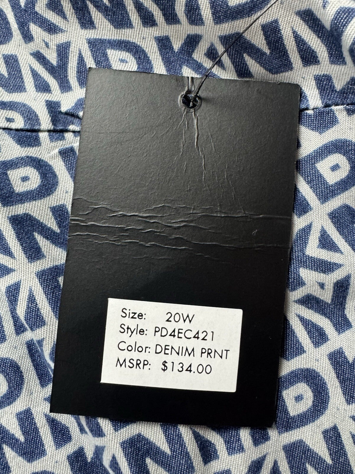 $129 DKNY Women’s Denim Print Dress Sz 20W. (B.134)