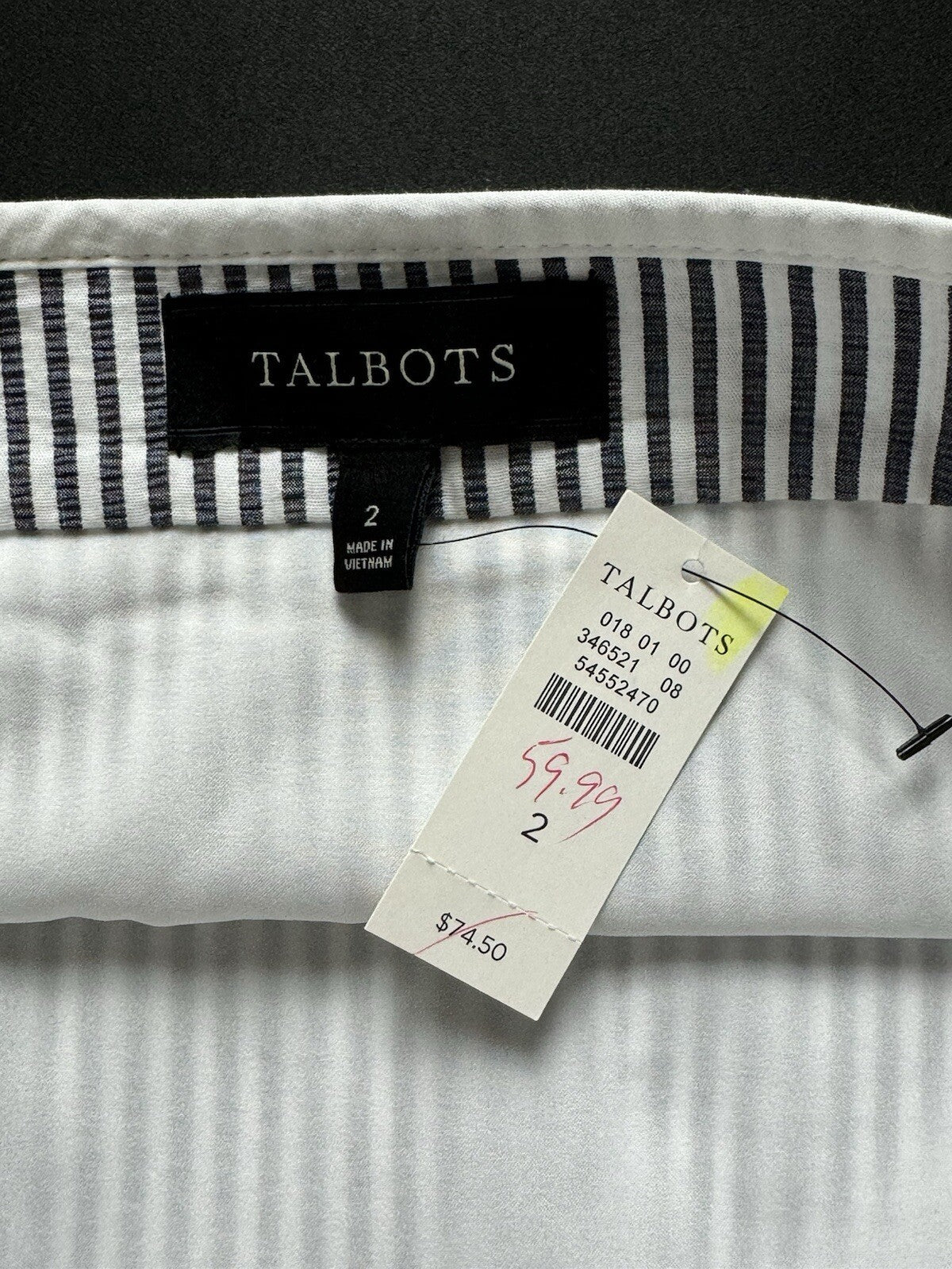 TALBOTS Women’s Gray White Skirt Sz 2 (B.87)