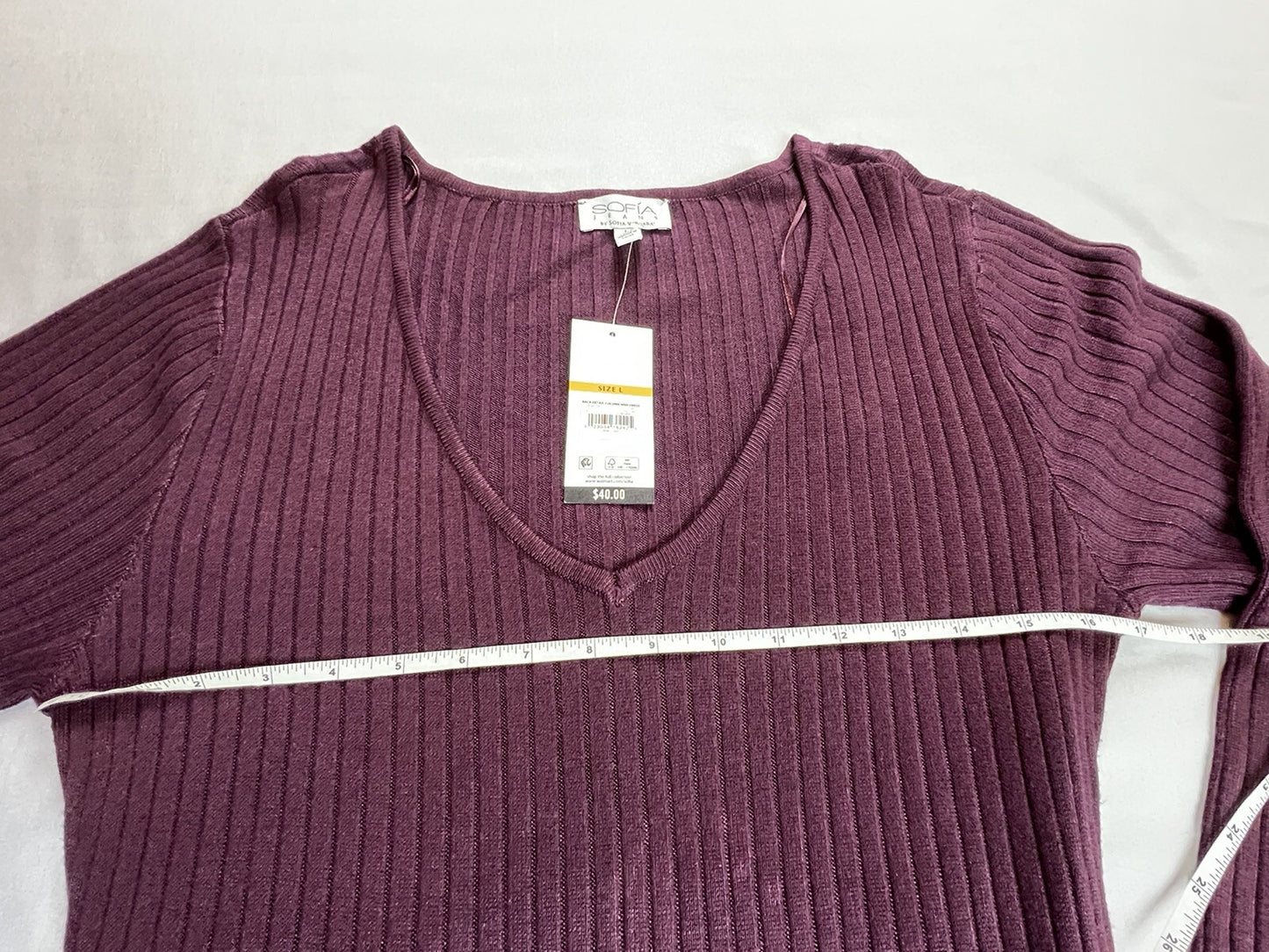 WOMEN'S SOFIA VERGARA BACK TWIST SWEATER DRESS Sz L Marron