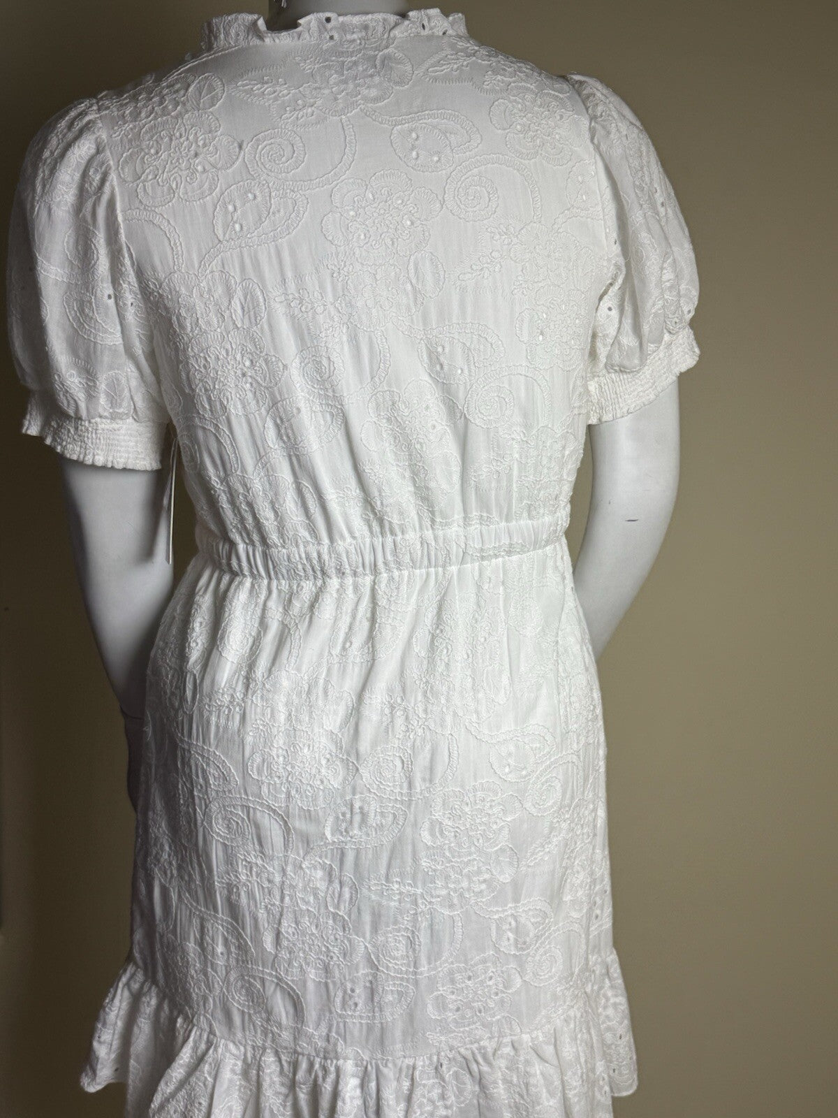 $148 NANETTE LEPORE White Laced Dress Sz 14 (B.11)