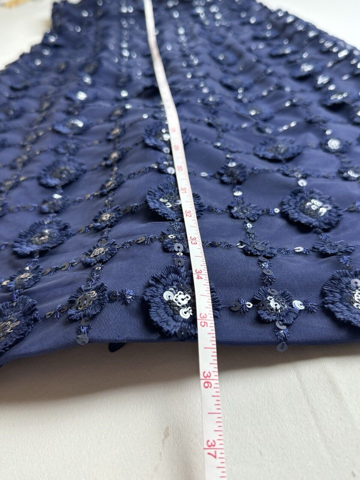 Karl Lagerfeld Navy Sequin Strapless Dress In Size 4. (04)