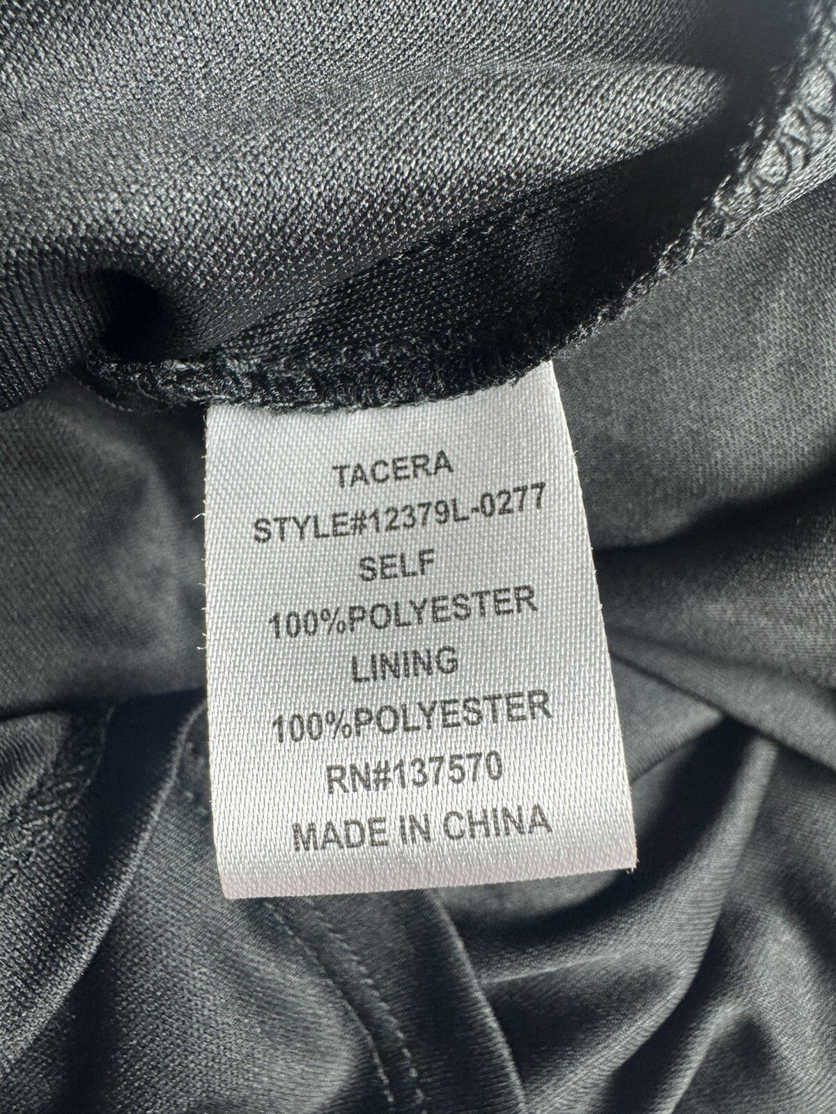 TACERA Women's Black Lace Dress Sz L. (B.138)